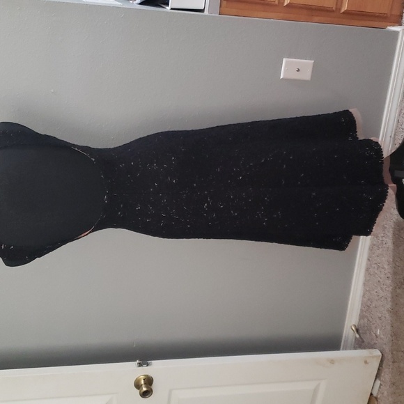 BCBGMAXAZARIA Black Contrast Wool Blend Midi Dress Size 2 - Picture 6 of 8